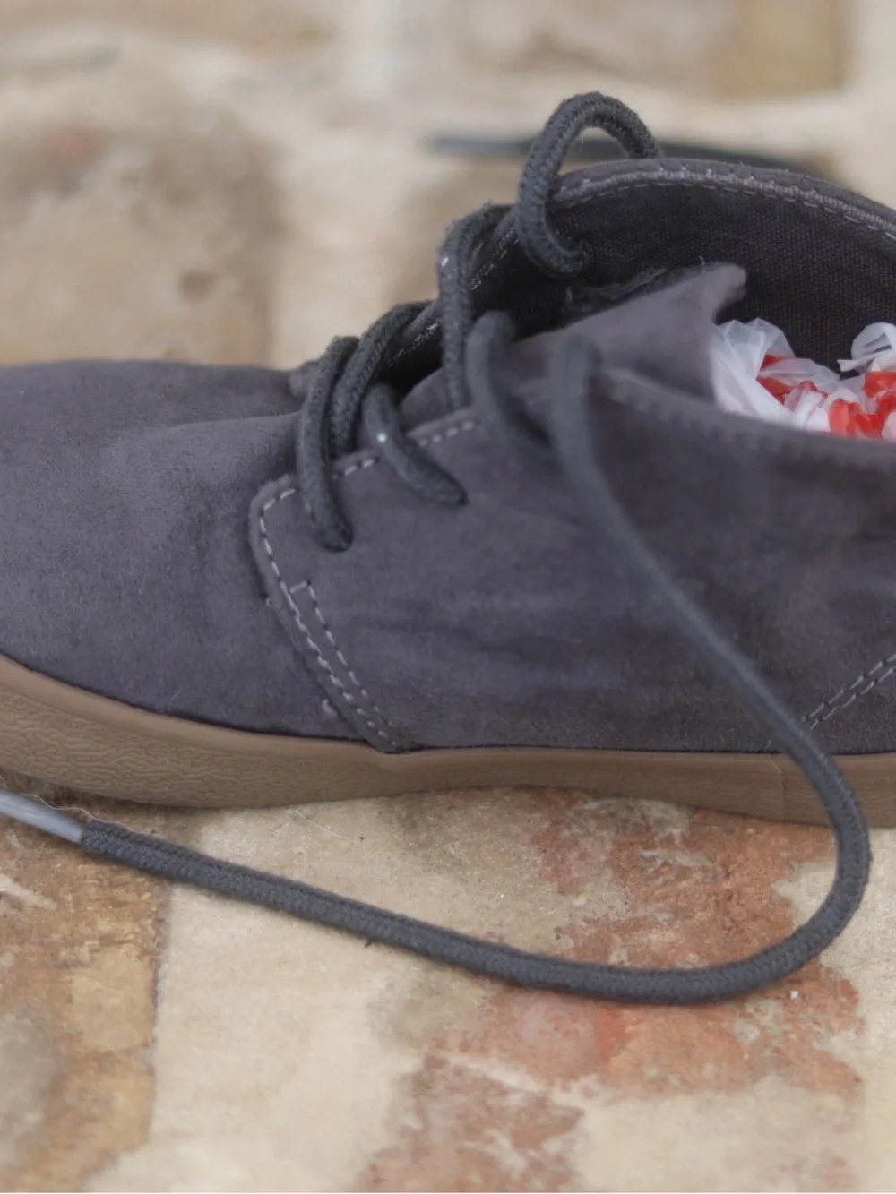 GAP Kids Charcoal Suede Lace-Up Shoes with Tan Outsole
